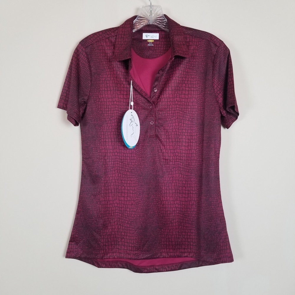 Greg Norman Short Sleeve Golf Polo Shirt Top UPF Wicking Small NWT